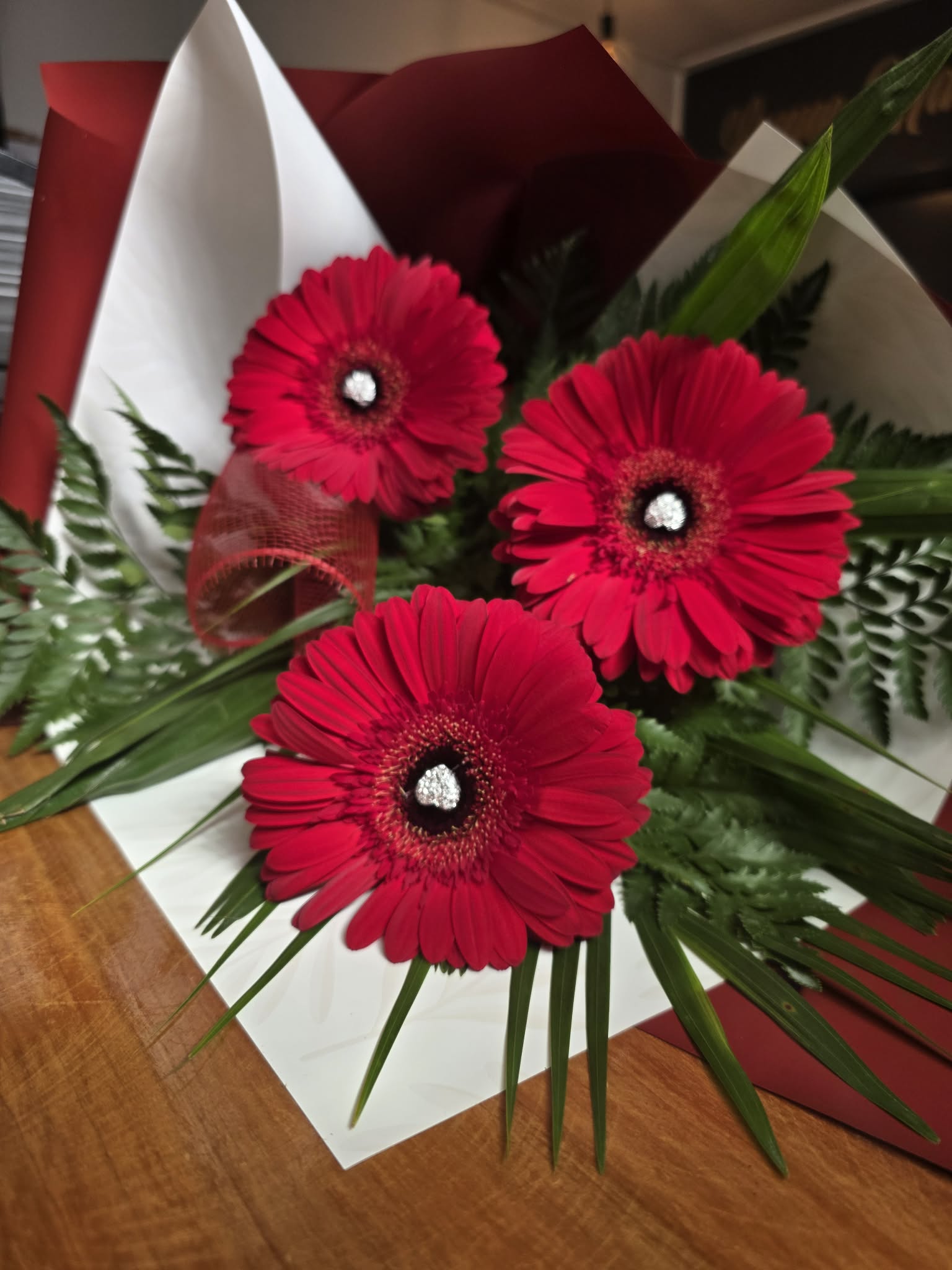 Red Gerbera Bunch